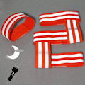 Miniatyrbild 3 av 5: Orange 6X elastiska reflexarmband, säkerhetsreflexband för promenader, cykling, hund, promenader, jogging, cykling, justerbar hög synlighet handledsband