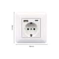 Pikkukuva 2 / 5: Ranskalainen Type-c+USB16A Type 86 -pistorasiapaneeli, Pistorasioiden määrä: 2 reikää, USB-porttien määrä: 1, Type-c-porttien määrä: 1, Turvallinen ja tukeva (Valkoinen neliö)