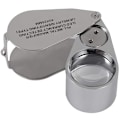 Miniatyrbilde 1 av 5: Juvelerlupe, 40x forstørrelse, laget av metall, sammenleggbar lupe med LED og UV-lys, lupe for diamanter, gullsmeder, mynter, frimerker (cur