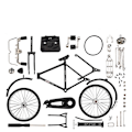 Miniatyrbild 1 av 5: Legering bilmodell, mini retro stil klassisk svart DIY monterad cykel leksak, simulering stil modell skrivbordsdekoration.