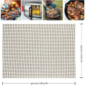 Miniatyrbilde 5 av 5: Sett med 5 BBQ-bakeplater Rektangulær grillmatte Sklisikker Gjenbrukbar Kuttbar Ovnsmatte for BBQ, Brun, 40x30cm