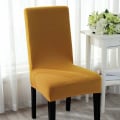 Miniatyrbild 4 av 4: Elastisk Spandex Stolsöverdrag Stretch Stolsöverdrag (6 st, Senapsgul)