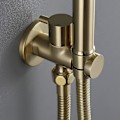 Miniatyrbild 5 av 5: Handhållen bidéslang för toalett, borstad guld mässing toalett spray kit enkel kall väggmonterad toalett spray, för rengöring av toalett,