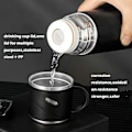 Miniatyrbild 2 av 5: Isolerad vattenflaska Resekopp i rostfritt stål Vakuumflaska Kaffeekopp Varm och kall dricksvattenflaska 480ml (Svart)