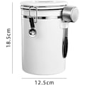 Miniatyrbillede 2 af 5: Ekstra brede kaffebeholdere til kaffe og malet kaffe, hermetisk rustfrit stål, drænventil og kaffe (hvid, 1800 ml)
