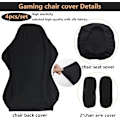 Miniatyrbild 4 av 5: Gaming-stolsskydd - 4 delar kontorsstolsskydd/Gaming-stolsskydd set med armstödsöverdrag/Stolsryggöverdrag/Stolsöverdrag, Gaming-stolsskydd (