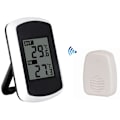 Miniatyrbild 1 av 2: Digital trådlös termometer för inomhus eller utomhusbruk, Mini rumstemperatursensor, liten exakt vädertestare i huset sovrum och skrivbord, vit