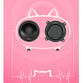 Miniatyrbild 2 av 5: Vit tecknad katt väckarklocka dubbel väckarklocka, Bluetooth-högtalare, handsfree-samtal