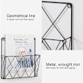 Miniatyrbild 2 av 3: Väggmonterat tidningsställ Väggmonterat tidningsställ Hängande tidningsställ Tidningsförvaring Organizer Metalltråd Svart Dekorationshylla Filer