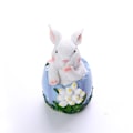 Miniatyrbillede 1 af 5: Påskehare Resin Statue Blomst Jar Forårs Pynt, Kaninæg, Gave