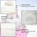 Pikkukuva 3 / 5: Talvihattu, huivi ja käsineet -setti, unisex-lasten talvinen lämmin kaapelimyssy pom pomilla, fleecevuoratut käsineet, ulkoiluaktiviteetit pojille ja tytöille 1-3 vuotta