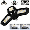 Miniatyrbild 1 av 5: 60W LED Garagebelysning, LED Taklampa, E27 Deformerbar Taklampa med 3 Justerbara Paneler, Kallvitt ljus, för Garage Verkstad Lager Källare H