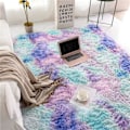 Miniatyrbild 2 av 5: Mjuk fluffig matta för pojkar flickor sovrum plantskola sovsal vardagsrum, Tie Dye fluffig sängmatta färgglad abstrakt inomhus plysch plysch golvmatta (2x3