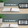 Miniatyrbild 5 av 5: Sängbords digital väckarklocka Batteridriven, skrivbordsur Tillbaka till skolan digital klocka med smart nattlampa 12/24 timmars display Snooze-funktion