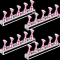 Miniatyrbilde 1 av 5: 4 sett akryl negl displaystativ neglholder magnetisk neglpraksisstativ fingernegl DIY negldesignstativ for falsk negl manikyrverktøy (rosa)