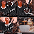 Miniatyrbild 4 av 5: Espresso, POYET Kaffe Nåldispenser, Kaffe Tamper Espresso Kaffe Omrörare, Handhållen Omrörningsverktyg Inga Vassa Nålar - Svart