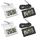 Miniatyrbild 1 av 5: Mini digital LCD-termometer temperatur med temperaturprobgivare testare för kylskåp frysar akvarium (4X svart)