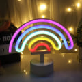 Miniatyrbillede 1 af 4: Neonlys til soveværelset - Batteridrevne LED-lysskilt - Regnbue-neonskilt med stativ - Festbelysning