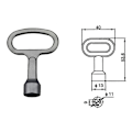 Pikkukuva 3 / 3: 4 kpl Metallinen kolmioavain, Avaimet kaasumittarin avaimelle, hanan tyhjennysavain, patteri 53,6 mm