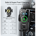 Miniatyrbilde 2 av 5: Bilinduksjonslader med Smart Ladesensor 10W Automatisk Klemming for iPhone Samsung etc Smartphones (Svart)，BISBISOUS
