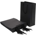 Miniatyrbilde 1 av 5: 10 stk Kraftpapirposer Store Julegaveposer Håndveske med Håndtak Gaveposer Resirkulerbar Emballasje Godteposer Tote Bag Svart(Vertikal Størrelse 2