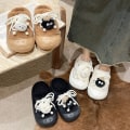 Miniatyrbillede 3 af 4: Vinter Kvinder Varm Plys Tøfler Bløde Flats Anti-Slip Tyk Sål Komfortable Gå Sko 24.5cm