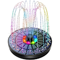 Miniatyrbild 1 av 5: LED solfontän för utomhusbruk, 3W flytande poolpump med batteri, färgglada LED-lampor och 7 munstycken för utomhusträdgård