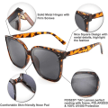 Miniatyrbillede 4 af 5: (brunt leopard print) oversized firkantede retro polariserede solbriller til kvinder og mænd i enkel stil