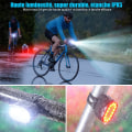 Miniatyrbilde 4 av 5: LED-sykkellys, USB-oppladbare front- og baklys, IPX5 vanntett LED-sykkellys, dobbelperlelykter, egnet for alle sykler og