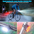 Miniatyrbillede 4 af 5: LED cykellys, USB genopladelige for- og baglygter, IPX5 vandtætte LED cykellys, dobbeltperle forlygter, egnet til alle cykler og