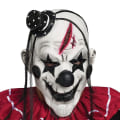 Miniatyrbild 4 av 4: Vuxen mördarclown mask (med hår och minihatt)