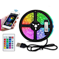 Miniatyrbilde 1 av 4: LED 5M RVB LED Lysstripe LED Band Kontrollert av Bluetooth App Fjernkontroll Flerfarget Lys Eventyr Dimmbar med Musikk er egnet for ho