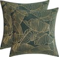 Sammetskuddfodral 45 x 45 cm Dekoration Tryckt Guld Kuddfodral för Soffa Sovrum Bil Vardagsrum Kuddfodral Grönt Set om 2