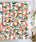 Duschdraperier i vattentätt tyg med 12 krokar, persika rosa 180 x 180 cm
