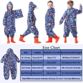 Miniatyrbilde 5 av 5: Barnepyttdress, vanntett dress for gutter, all-in-one regndress, barnehætte regndress, lett, bærbar, pustende regndress, tørker lett