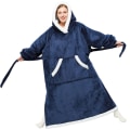 Miniatyrbilde 1 av 3: Kvinners myke, varme fleece plysj badekåpe kvinners pyjamas pyjamas loungewear pyjamas 150cm (marineblå)