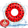 Miniatyrbild 1 av 5: Badring för Vuxna, Vattenmelon Badring, 120cm Uppblåsbar Badring, Perfekt Sommarvattenleksak för Pool och Strand