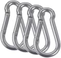 M8 Karabiner 304 Rostfritt Stål Eldfjäder Karabiner med Karabiner för Camping Vandring Hängmatta Gunga 4 st