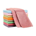 Miniatyrbilde 1 av 5: Sett med 10 rengjørings- og poleringskluter i ikke-plysj mikrofiber med mønsterskjell for enkel rengjøring uten spor, svært absorberende for kjøkken a