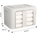 Miniatyrbild 5 av 5: 1 förvaringslåda för beiga kläder, 24 l, hopfällbar förvaringslåda med metallram, set med behållare för Oxford-kläder med transparent fönster och robust