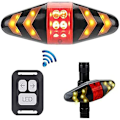 Pikkukuva 1 / 5: Polkupyörän takavalo vilkuilla, erittäin kirkas USB:llä ladattava LED, turvavaroitus, pyörän jarruvalot, langaton kaukosäädin, 4 tilaa, vesi