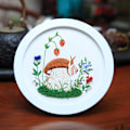 Pikkukuva 2 / 5: Kirjontasetti aloittelijoille, kirjontasetti renkaalla, värikäs neula ja lanka, sakset, kangas (5 osainen setti)