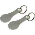 Miniatyrbilde 1 av 3: UNIVERSAL PASS PARTOUT for supermarket trolley, shopping cart key ring, stainless steel shopping cart token key, pass partout for shopping carts (2