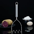 Miniatyrbillede 2 af 5: Kartoffelmoser, (9 tommer) Heavy Duty Rustfrit Stål Metal Kartoffelmoser Med Spejlpolering, Kartoffelmoser Redskab, Håndholdt Kartoffelmoser, Puree