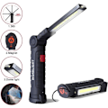 Miniatyrbilde 1 av 5: Oppladbar LED arbeidslampe, 800LM LED turlykt, Oppladbar LED verkstedlampe, inspeksjonslampe, magnetisk base lommelampe 5 moduser for garasje, cam