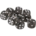 Miniatyrbild 2 av 3: 10 st tärningar (svart) polyhedral D6 tärningar 16 mm akryl tärningssats för DND tärningar RPG MTG brädspel