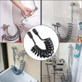 Miniatyrbilde 5 av 5: 2 stk dusjslange, 2 m teleskopisk fleksibel dusjslange, med kobberhette, uttrekkbar slange for dusj, toalett og bidet hvit (svart, hvit)