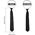 Miniatyrbilde 3 av 5: Svart slips for menn til gutter, klips på slips, ensfarget uniform, forhåndsinnstilt slips for konfirmasjon, bryllup, mann