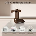 Miniatyrbilde 3 av 5: Bærbar Minivifte, 3 i 1 Håndholdt Vifte, USB Oppladbar Liten Bærbar Håndholdt Vifte, Lommelyktfunksjon (Hvit)