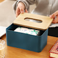 Miniatyrbillede 2 af 5: Bambus Tissue Box 20.5cm Blå